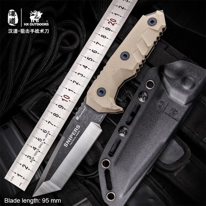 Тактический нож Hando для выживания на природе с половинным лезвием портативный