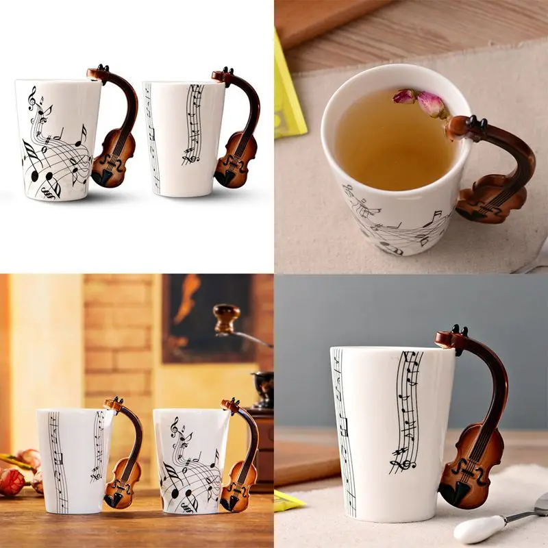 Креативная Новинка керамическая чашка с ручкой для скрипки бесплатный спектр