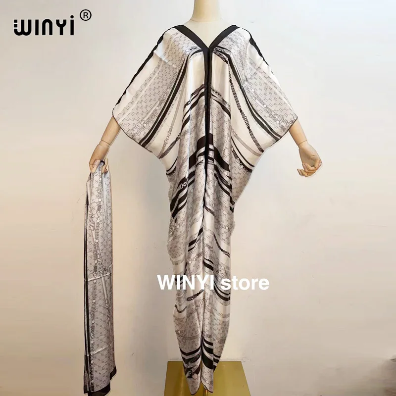 America Printed skirt For Women Fashion Design Loose Dress Batwing Maxi Long Femme Vestidos Summer Autumn Party Elegant Dress