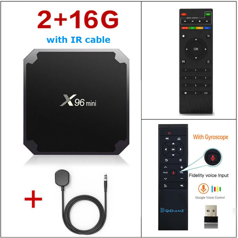 2G16G VOICE CONTROL 10 шт./лот, новинка, Android 9,0x96, Мини ТВ приставка, 2 ГБ, 16 ГБ, Amlogic S905W, четыре ядра, 2,4 ГГц, WiFi, медиаплеер, телеприставка X96mini - Цвет: 2G16G VOICE CONTROL