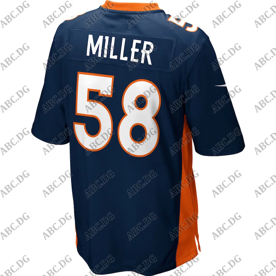 American Football Jersey Men Women Kid Youth Mens Denver Von Miller Navy Blue Alternate Game | Спорт и развлечения