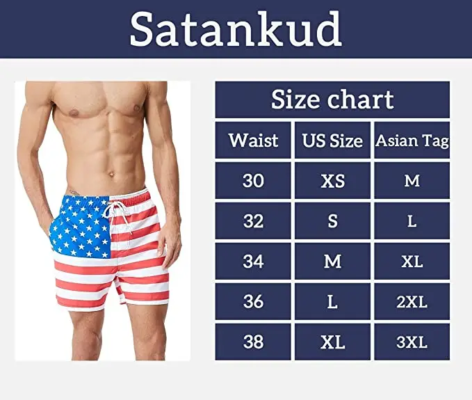 

100% Polyester Mens Drawstring Swim Pocket Trunks Quick Dry Beach Boardshorts With Mesh Lining