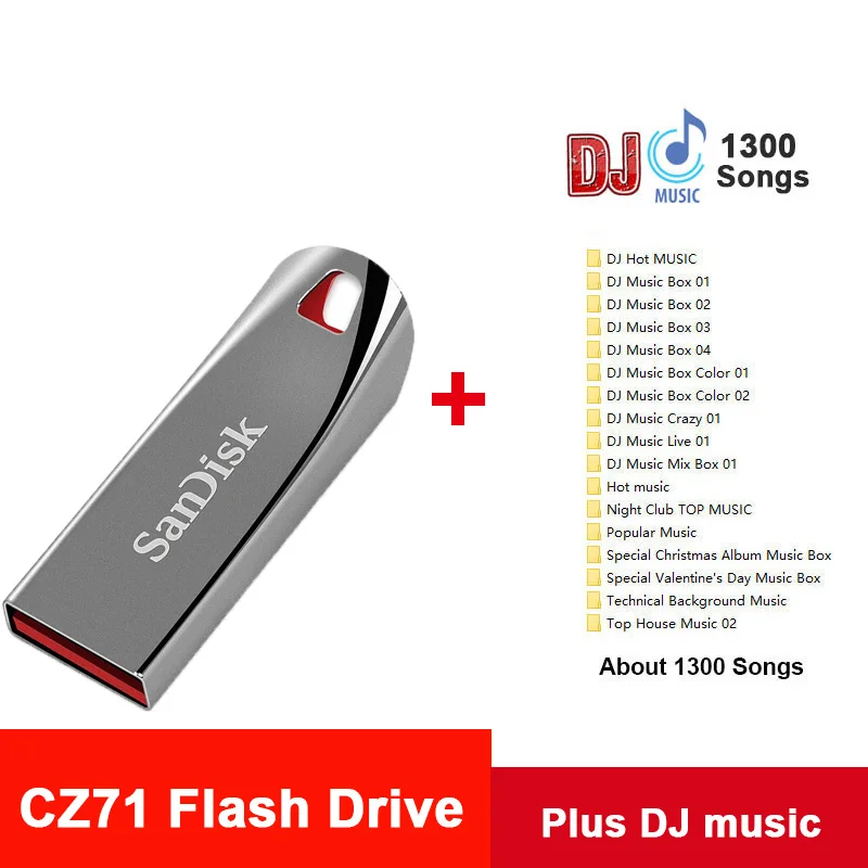 CZ71 plus DJ SanDisk usb флешка cle usb флеш-накопитель флэш-накопитель 64 ГБ 32 ГБ Флешка карта памяти 16 Гб otg флеш-накопитель с lightning для iphone iPod диск на ключ флешки карта памяти презервативы флеш накопитель юсб флешка - Цвет: CZ71 plus DJ