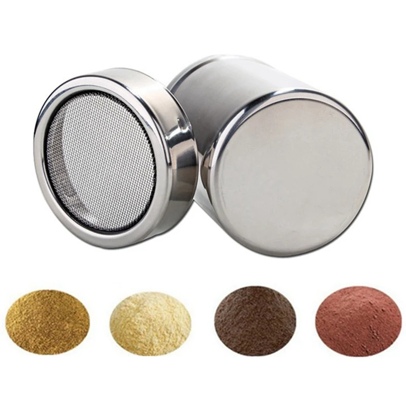 

1pc Stainless Steel Chocolate Shaker Coffee Sifter with Lid for Cocoa Flour Icing Sugar Powder Coffee Sifter Coffee Accessories