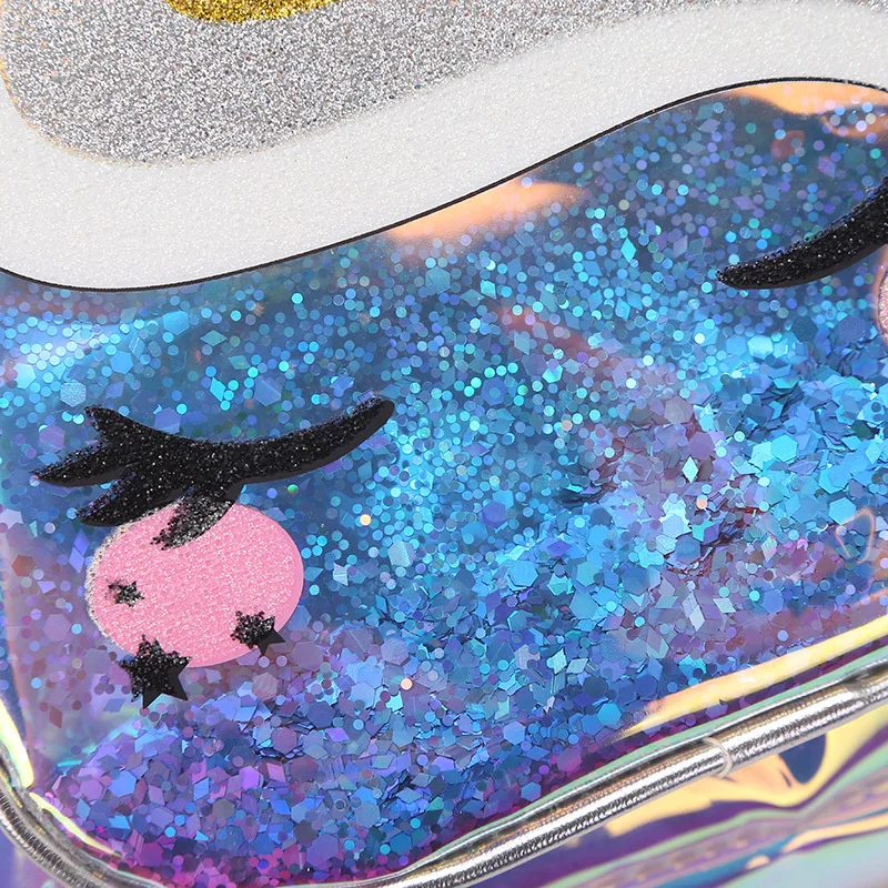 Student Holographic Unicorn Backpack Girls Soft Laser Transparent TPU Schoolbags Large Capacity Waterproof Shoulder Bag For Kids