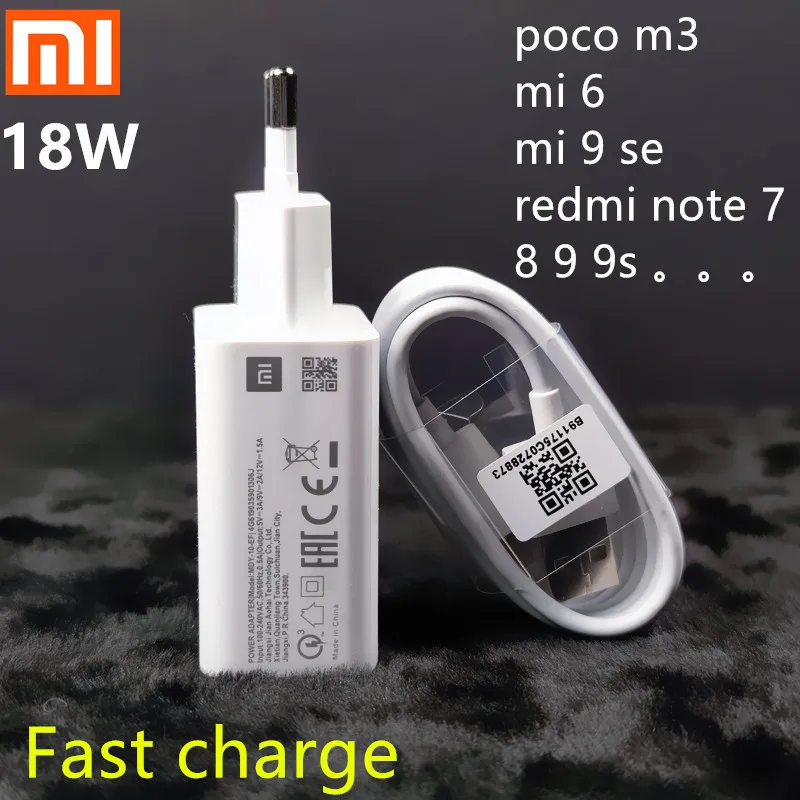 Быстрое зарядное устройство Xiaomi Mi9 SE QC3.0 18 Вт адаптер для быстрой зарядки с