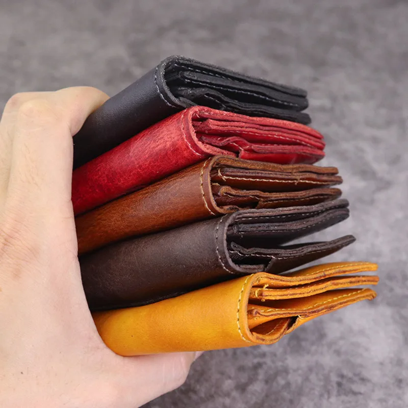 

Retro style unisex leather ID card holder RFID block wallet coin wallet card holder credit card wallet business card holder