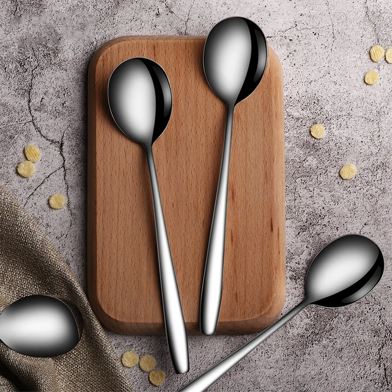 304 Нержавеющая сталь ложка творческий ложки с длинной ручкой для мороженого