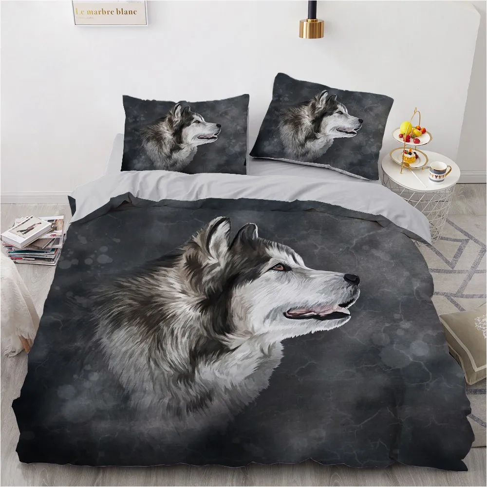 

3D Design Starling Wolf Duvet/Quilt Cover Sets Comforter Shams Bedding Set Pillow Case Single Double King Size Home Textile