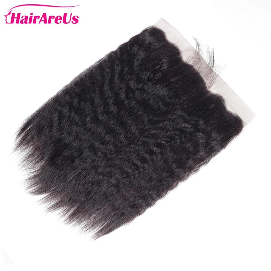 

Human Hair Brazilian Yaki Straight Transparent Lace Closure Natural Color Remy Human Hair 13x4 Inch Lace Closure Only