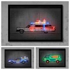 Картина на холсте автомобиль Художественная печать плакаты Назад в будущее Улица граффити искусство стены детские подарки украшение для дома