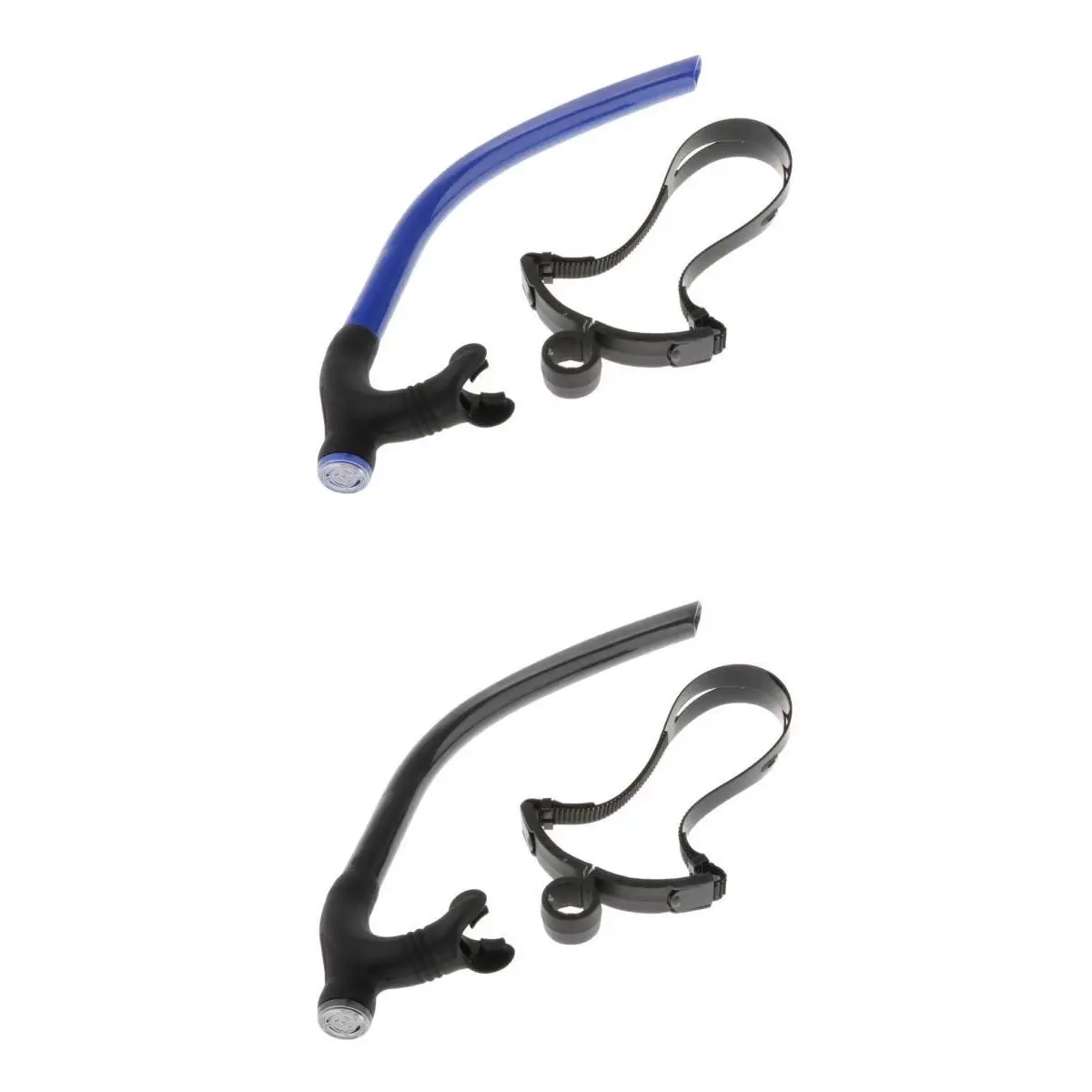 

2pcs Diving Swimming Center Snorkel Silicone Breath Tube with Head Strap
