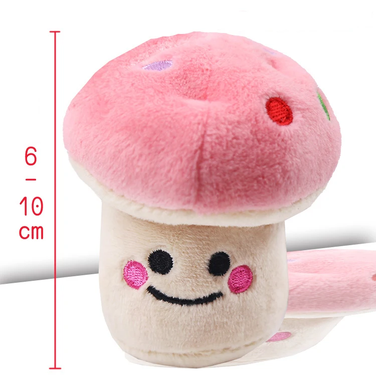 pink mushroom 1 шт. плюшевые игрушки пищащие Собаки кости мороженое морковь жевательная игрушка для щенков интерактивные игрушки для кошек собачка, звук, игрушка для маленьких собак - Цвет: pink mushroom