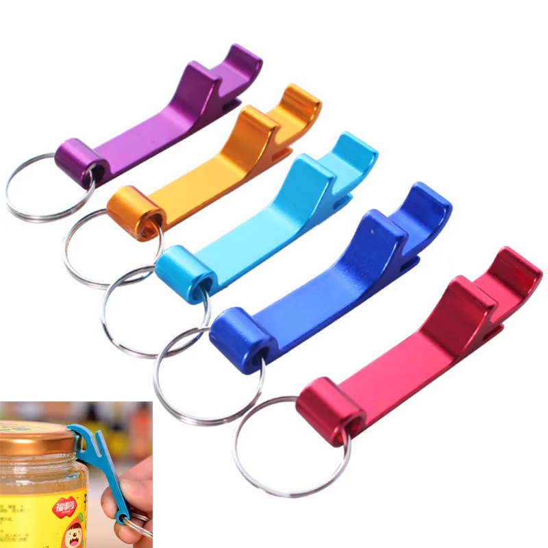 1 шт. портативная открывалка для пивных бутылок брелок 4 в Карманный алюминиевый