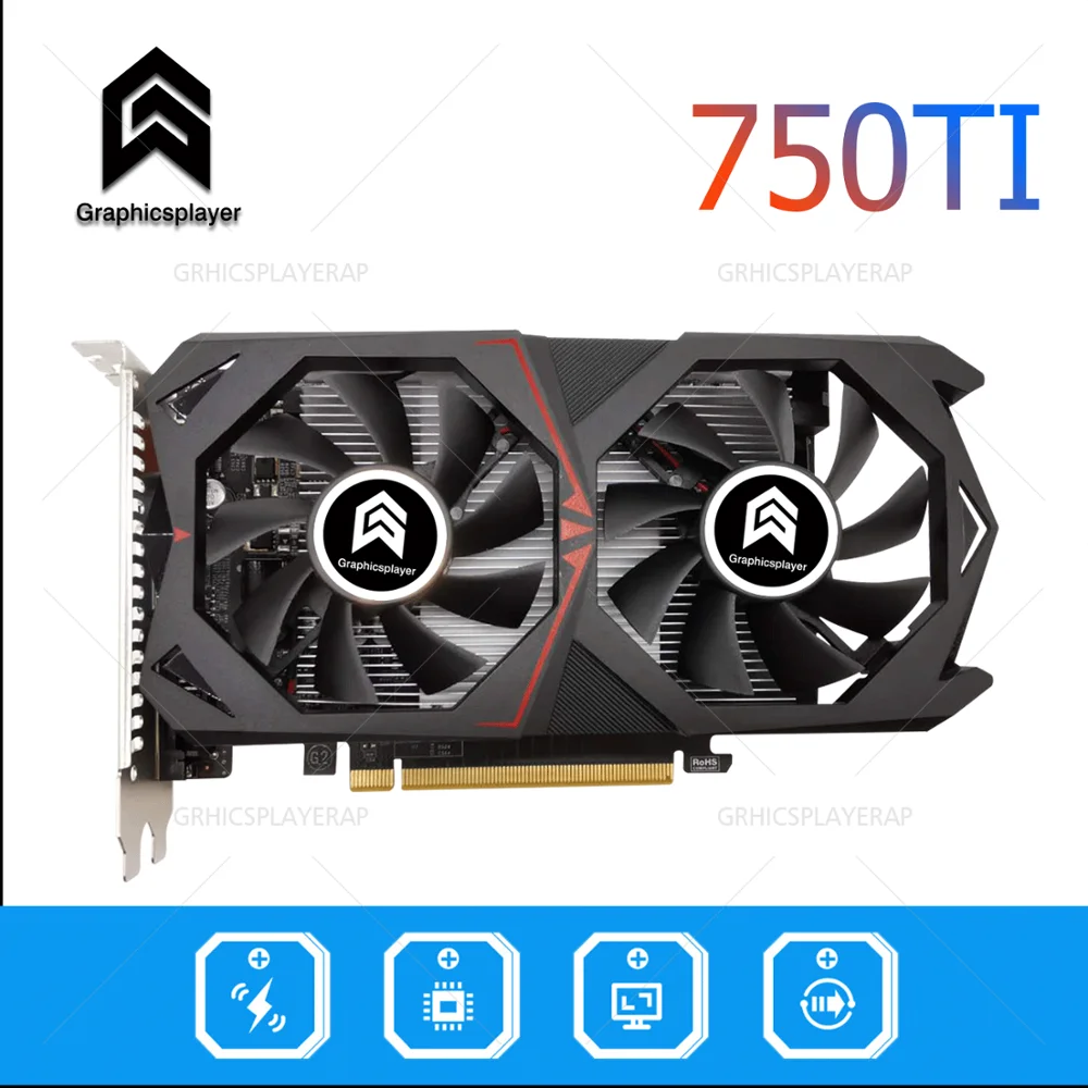 Видеокарта для компьютера/ПК GTX750TI GDDR5 128 бит 2 Гб видеокарта Nvidia|Видеокарты| |