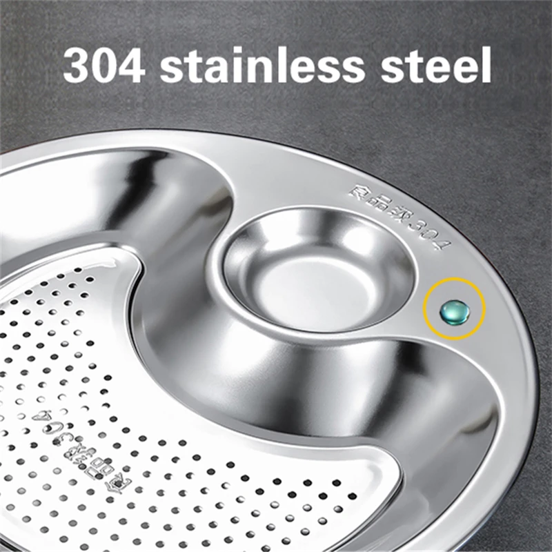 Плотная посуда для уксуса из нержавеющей стали двойной поднос стока фруктовый