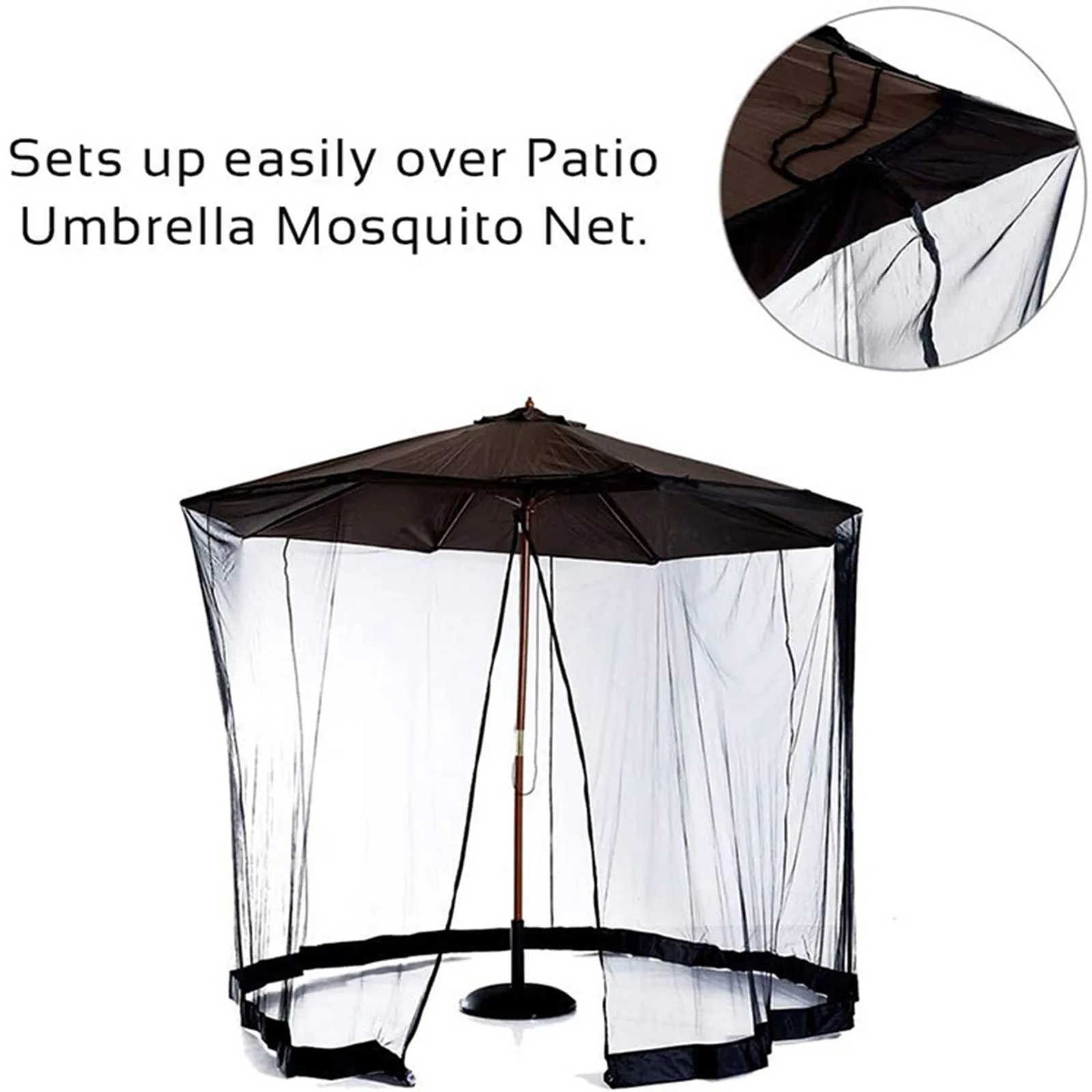 

Umbrella Mosquito Net Mesh Net Screen Universal Canopy Umbrella Net With Zipper Door for Outdoor Umbrellas and Patio Tables
