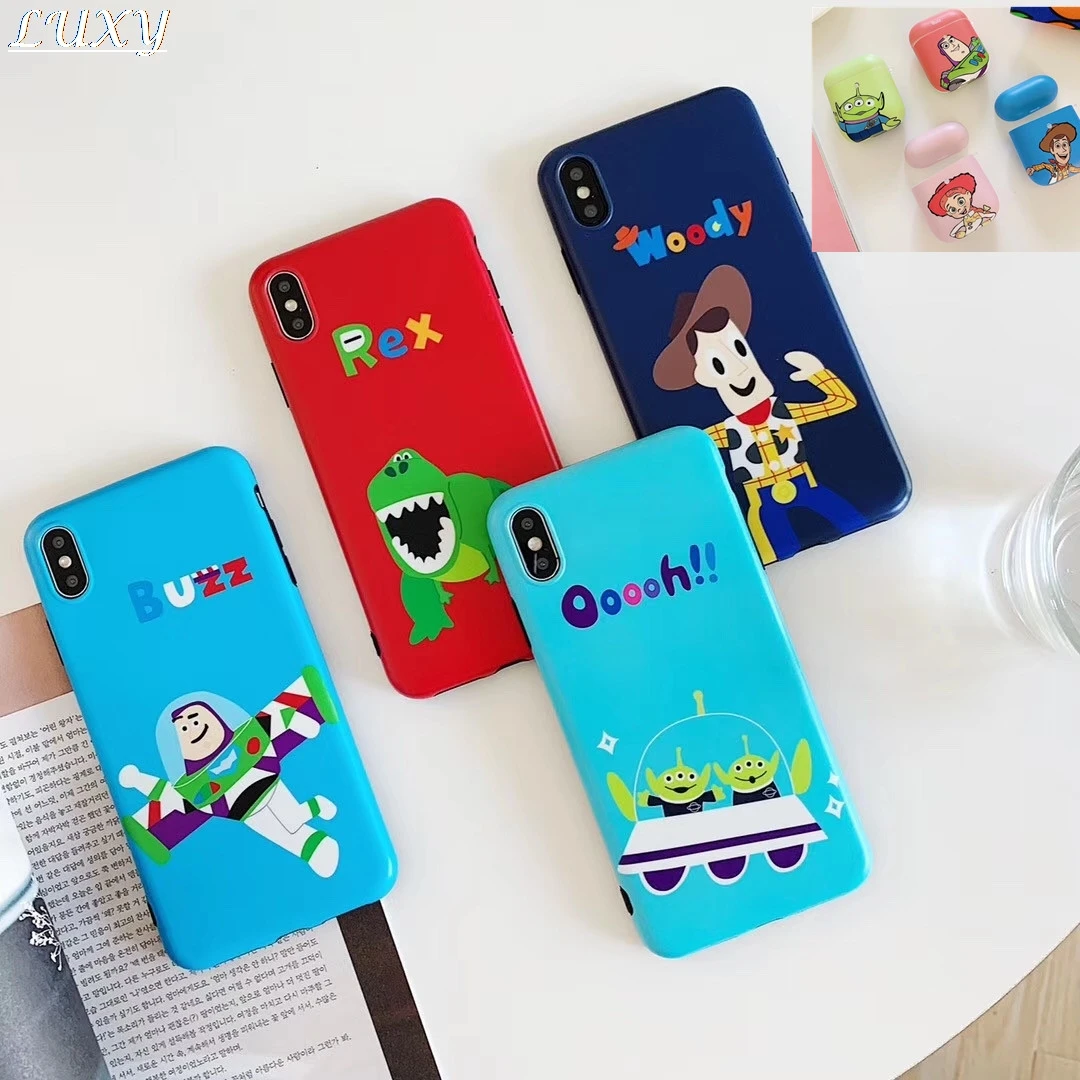 История игрушек мультфильма woody buzz чехол для iPhone 7 8 plus 7plus X XS Max Xr беспроводной кейс