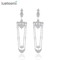 luoteemi luxury big long hollow drop earrings for women wedding engagement party fashion jewelry cz pendientes bijoux femme gift