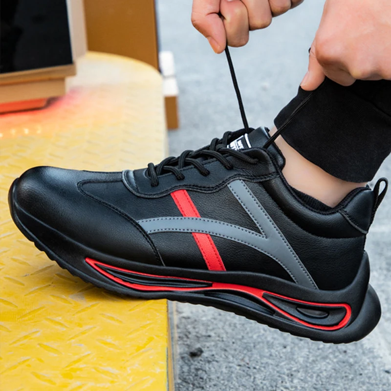 

Non-slip Work Shoes Men's Work Boots Comfortable Safety Shoes With Steel Toe Cap Protective Safety Boot Men's Work Sneakers 2021