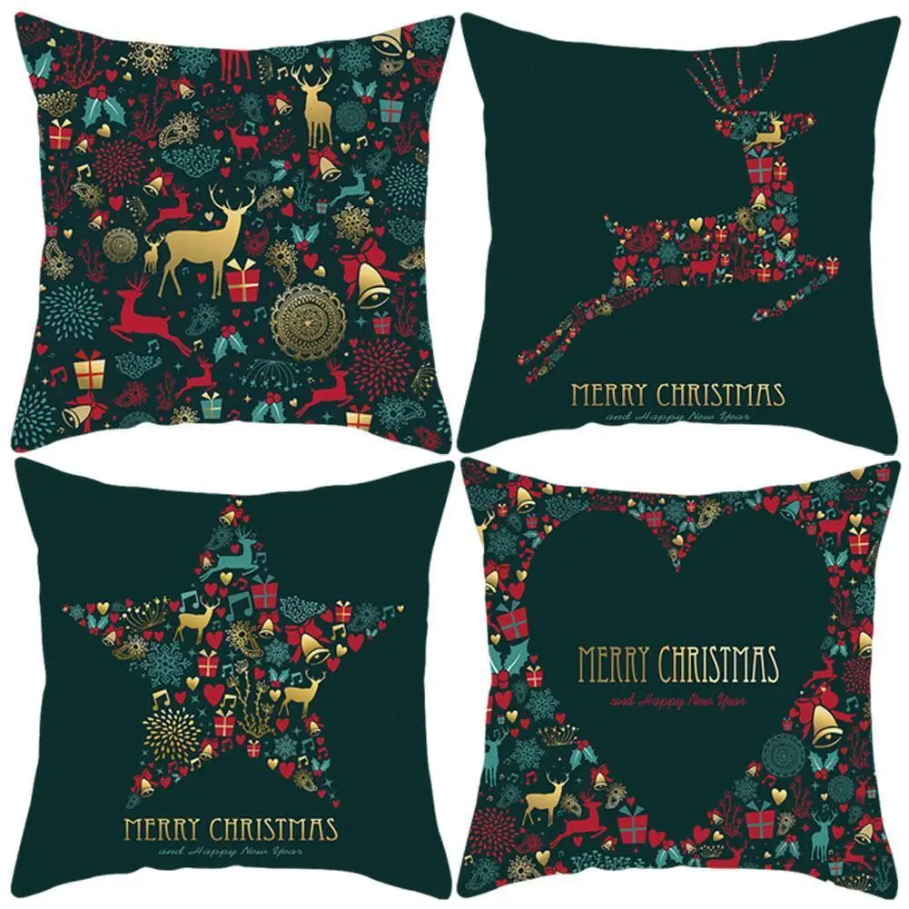 

Christmas Red Green Cotton Pillowcase Soft Pillow Cover Merry Christmas Decorations For Home New Year 2022 Xmas Navidad Gifts