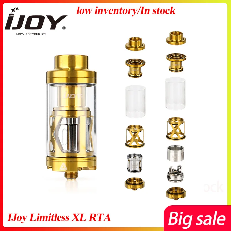 Большая распродажа IJOY безграничный XL Танк 4 мл vape атомайзер с двойной катушкой
