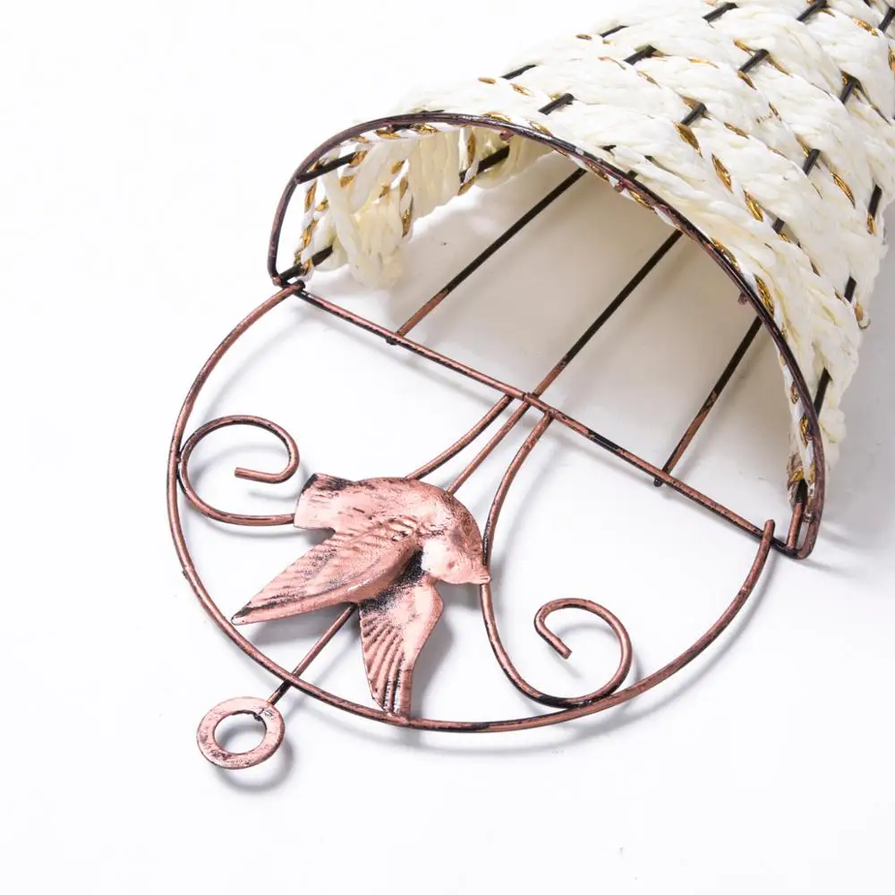 Натуральная плетеная корзина для цветов Декор стены комнаты подвесной горшок