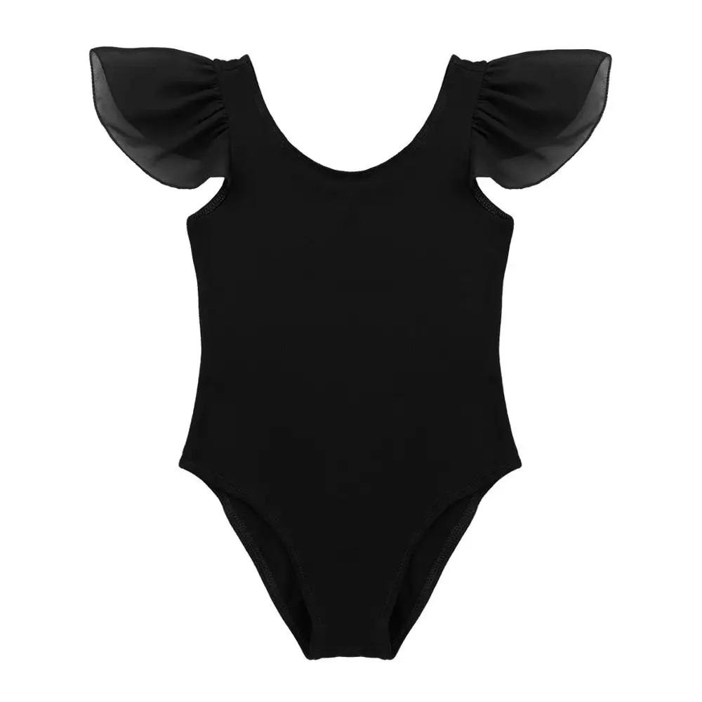 Гимнастический трико для девочек костюм балета и танцев танцевальный с оборками