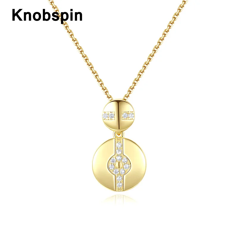 Knobspin 100% 925 стерлингового серебра 2021 Новая мода геометрический гладкой с высоким
