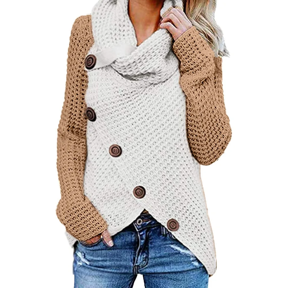 

2021 Women's Long Sleeve Irregular Knit Sweater Europe and America y2k sweater oversized sweater sweater women