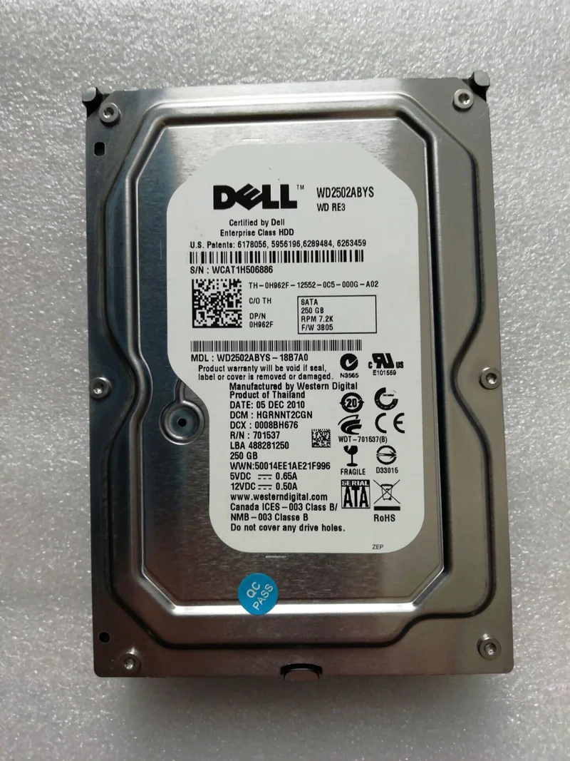 Вытянутый жесткий диск 250G 7 2 K SATA H962F WD2502ABYS|Компьютерные кабели и разъемы| |