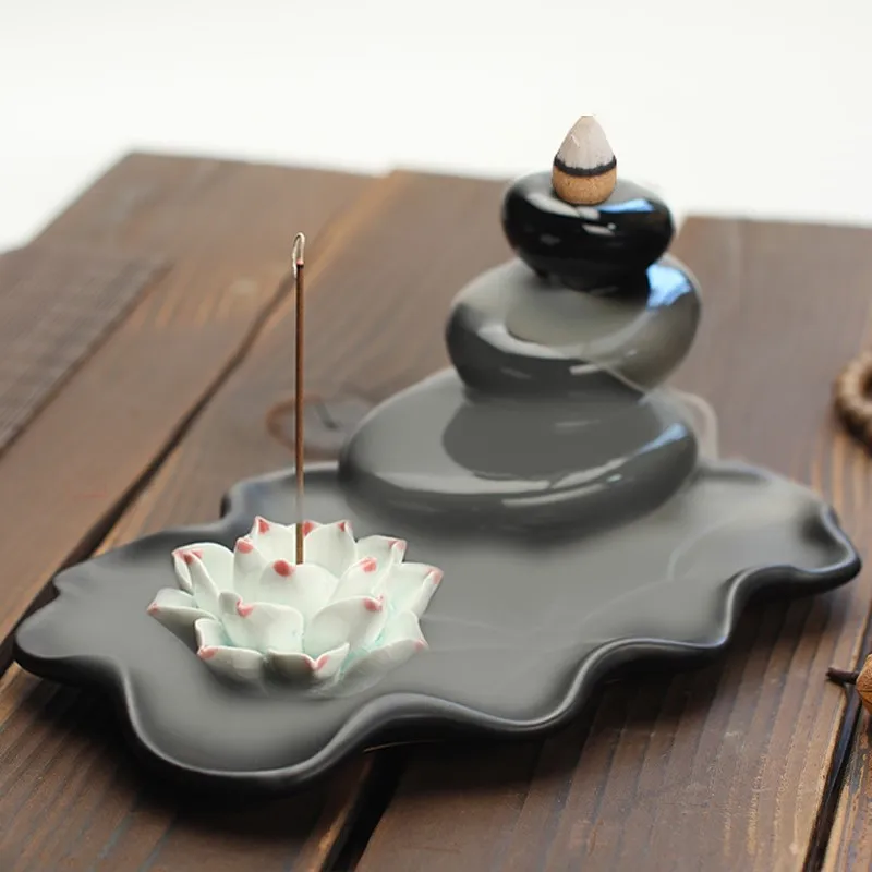 Керамическая курильница для ароматерапии Водопад с 10 конусами|Благовония и