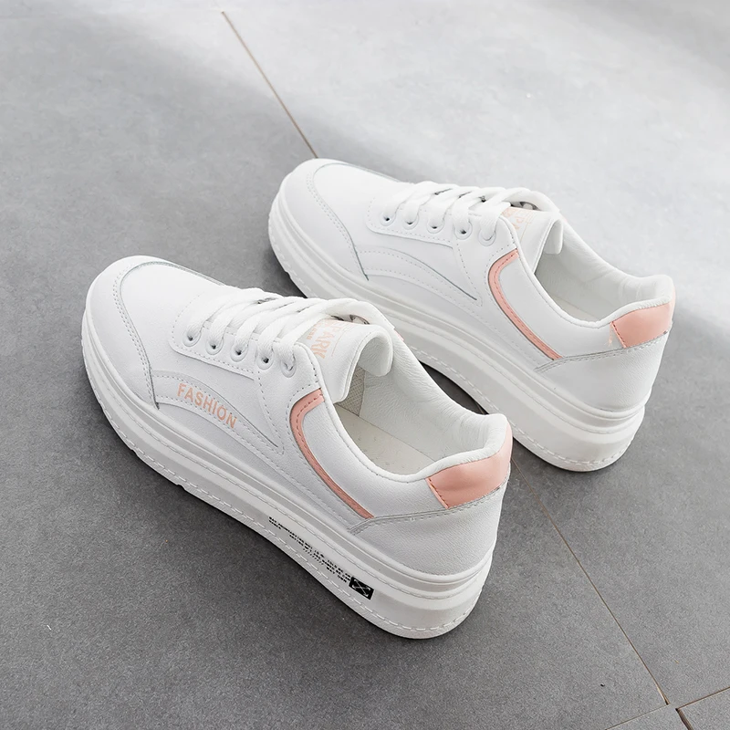 

2021 spring new breathable small white shoes women's basic student board shoes thick soled women's shoes with leisure style