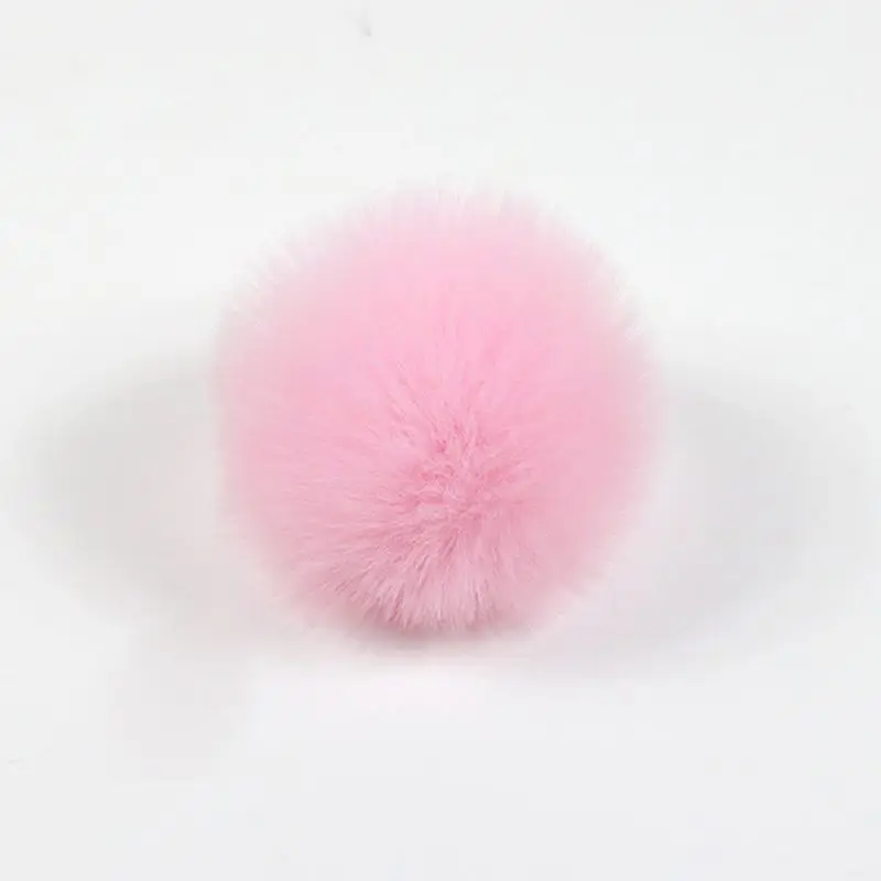 

2Pcs/Set 14 Colors 8cm DIY Fluffy Pompom Ball With Elastic Loop Rainbow Solid Color For Knitting Hat Shoes Scarves Bag Handbag