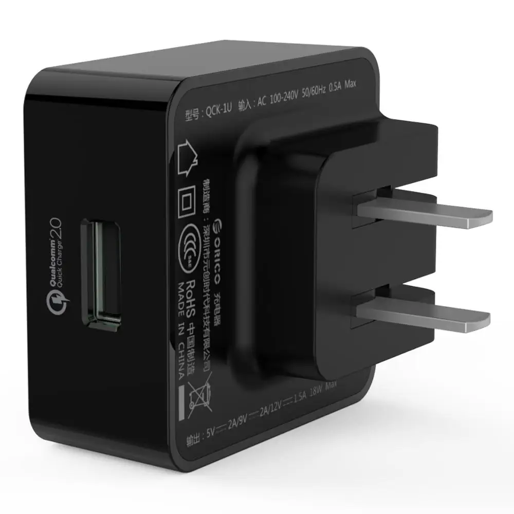 ORICO QC2.0 18W USB Charger With Micro B Cable Fast Charger for iPhone Samsung Xiaomi Cell Phone Tablet Earbuds Wristband