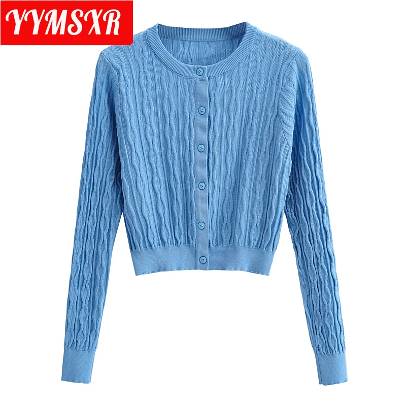 

High Quality Sweater Women Knitted Cardigan 21 Autumn and Winter New Solid Color Slim Bottoming Shirt All-match Elegant Clothes