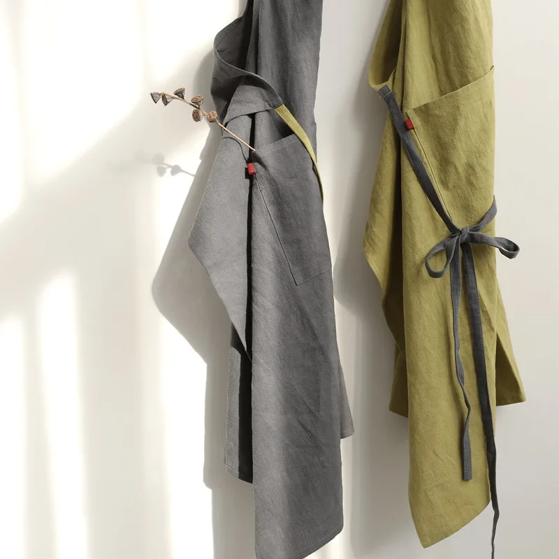 Кухонный Фартук из хлопка и льна регулируемая японская техника для уборки дома