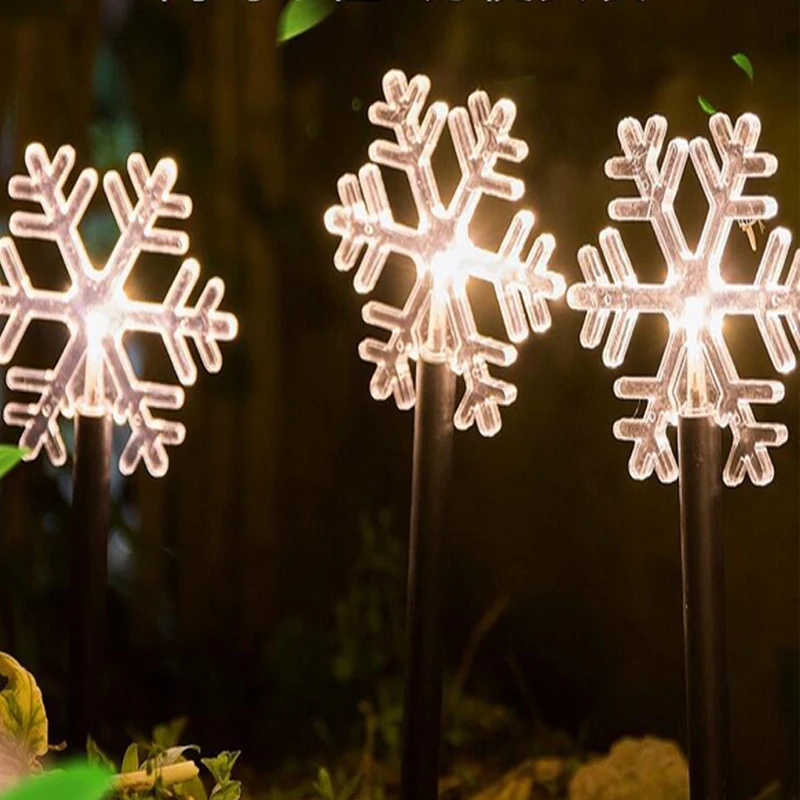 Светодиодный наружный гирляндовый светильник в виде снежинок водонепроницаемый