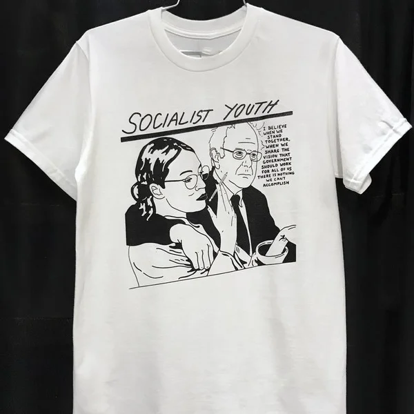 Футболка KN516 с изображением Берни Сандерса и Александрии слуко кортеза