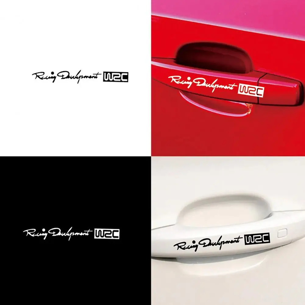 

4 шт. стикер на дверную ручку, простой в использовании самоклеящийся автомобильный декор, наклейка на руль автомобиля