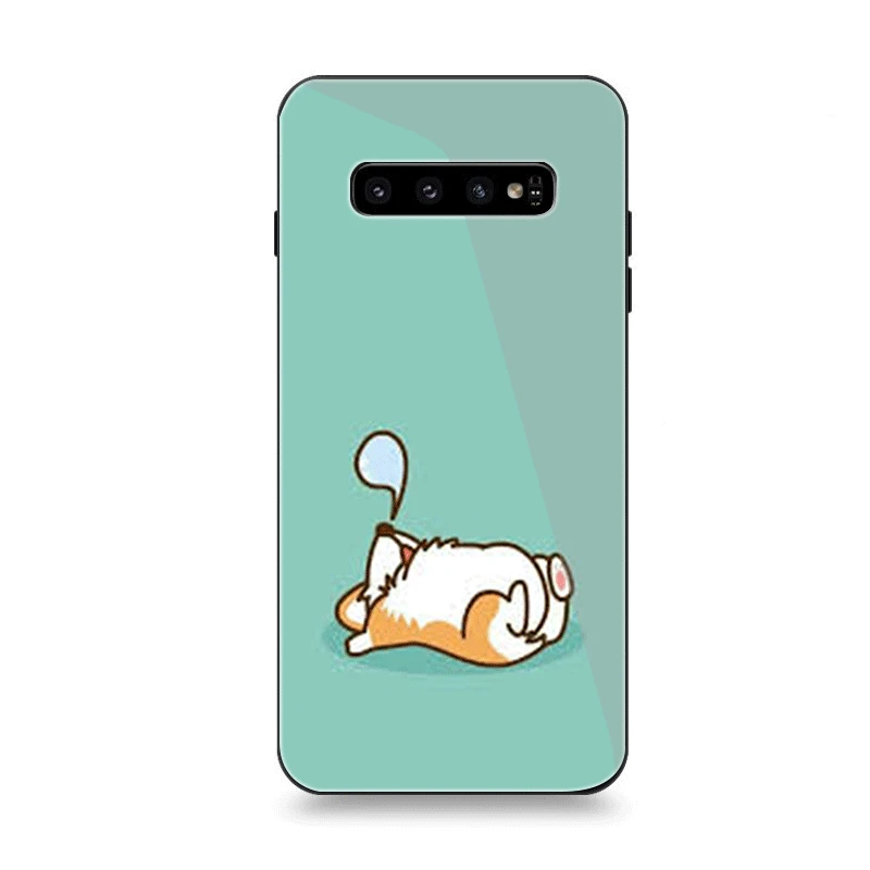 Phone Case Glass for Samsung A40 A50 A10 A20 A30 A60 A70 S10 S7 Edge S8 S9 Note 8 9 10 Plus Cover Sample Pictures Cute |