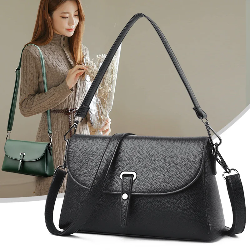 

Soft Leather Underarm Flap Square Bags for Women Solid Color Simple Shoulder Messenger Bag Female Elegant Handbags 2020 Trend