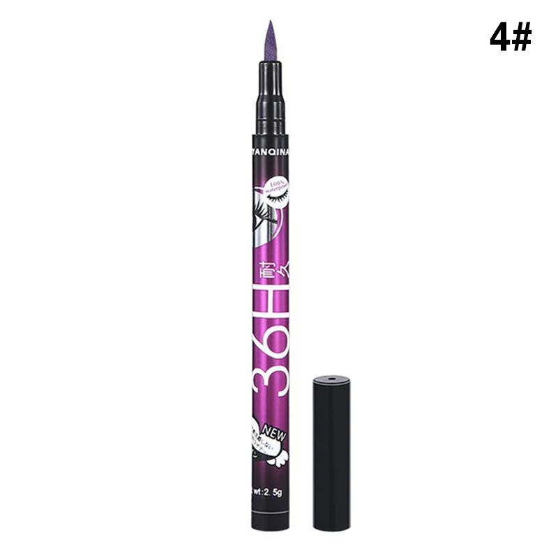 04 Purple Водостойкая жидкая подводка для глаз Make Up beauty Comestics жидкая подводка для глаз стойкий гладкий черный карандаш для глаз для женщин TSLM2 - Цвет: 04 Purple