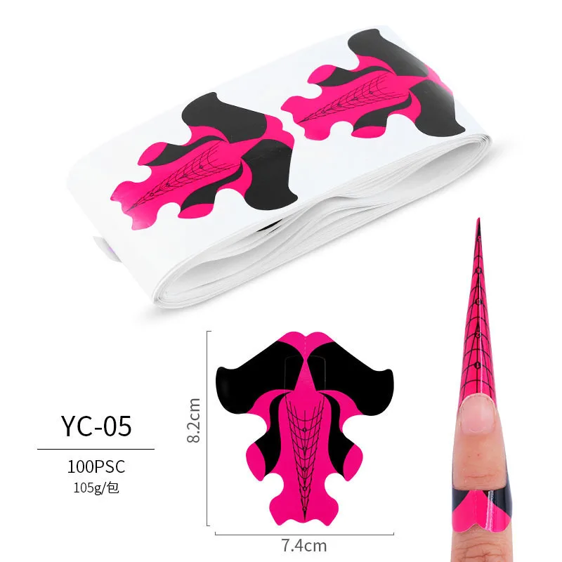 Самоклеящиеся наклейки для наращивания ногтей во французском стиле 100 шт. |