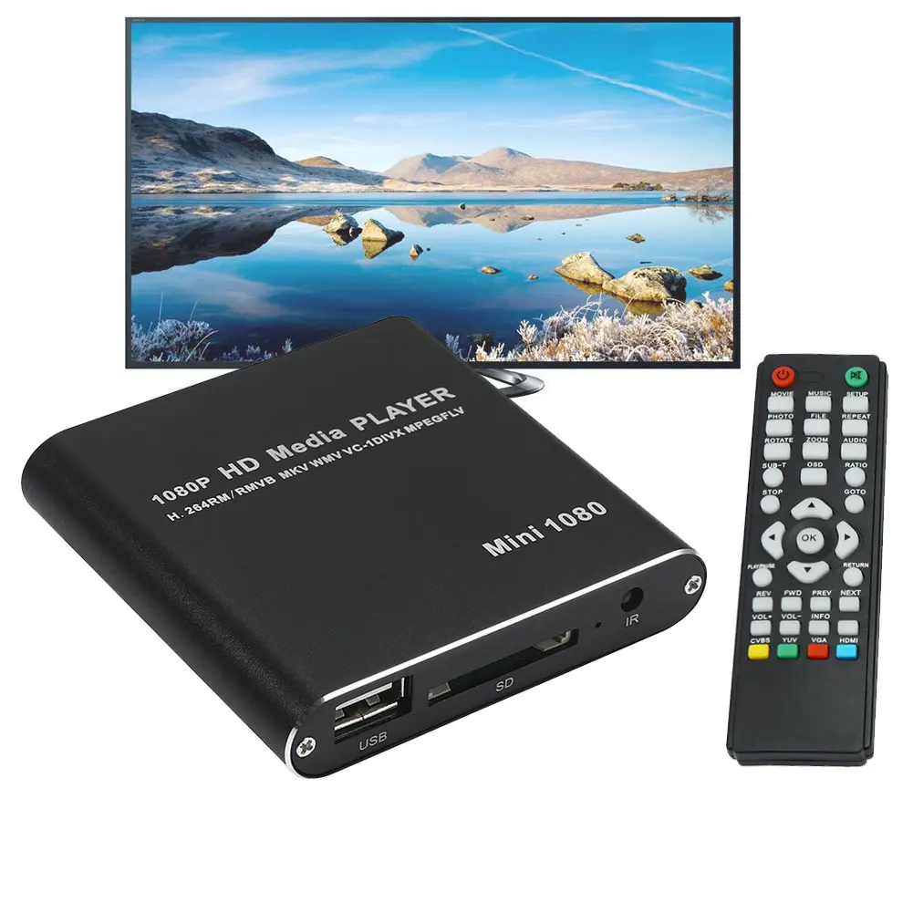 Новый мини HDD медиаплеер хост 1080P Full HD tv Box USB внешний мультимедийный плеер