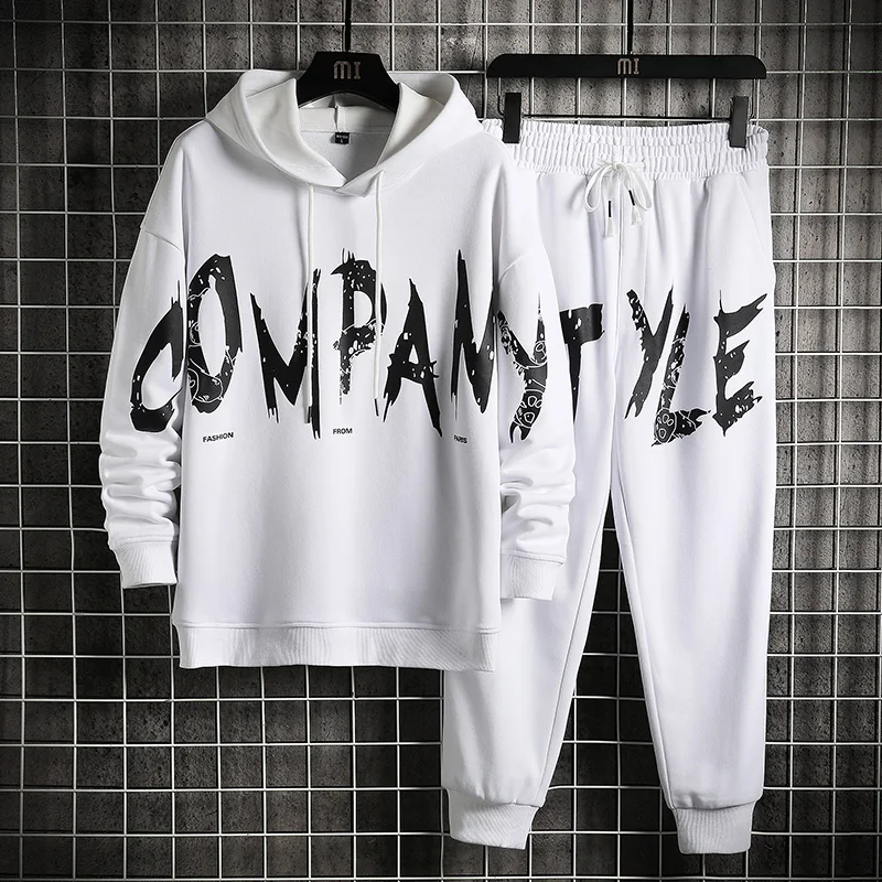 Спортивный костюм мужской в стиле хип-хоп модный для фитнеса и бега толстовка с