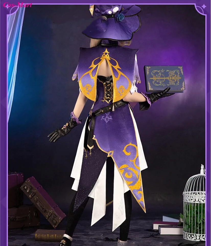 Костюм для косплея Cos-Mart Game Genshin Impact Lisa модная фиолетовая Боевая форма женское