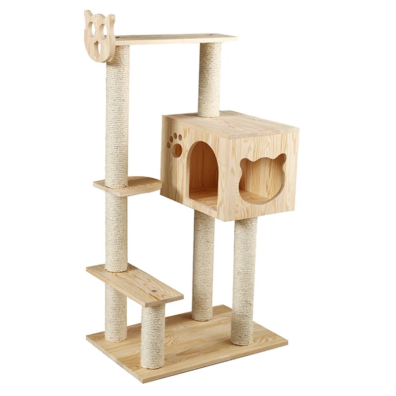 HEYPET кошка дерево башня мебель котенок игровой домик perches платформы лестницы кошачье дерево сизаль Когтеточка скалолазание рамка ПЭТ