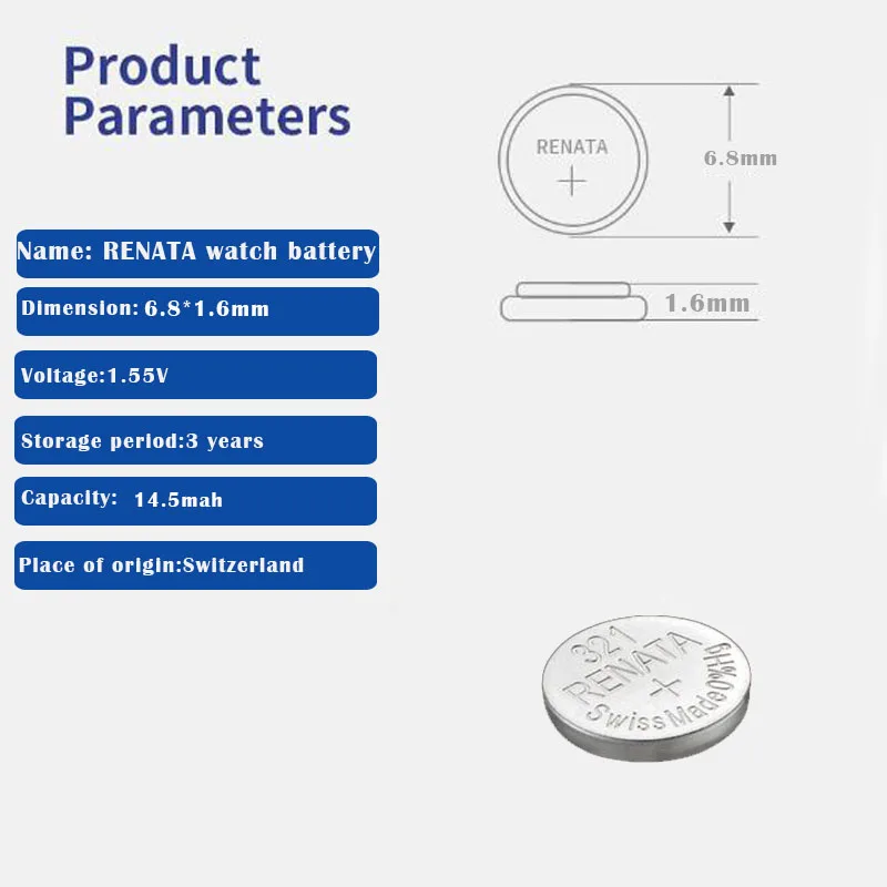 2 шт./лот Renata 321 100% оригинальный новый бренд оксид серебра батарея для часов