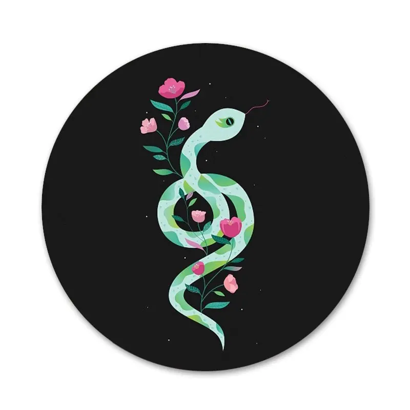Ручная змея цветок значки металлические для фотографий|Значки| |